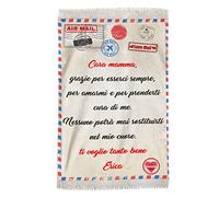 Overthetee Plaid Personalizzabile Mamma Cara grazie per esserci sempre [ SCRIVI NOME ] Coperta con scritte Mum Dediche Personalizzate