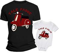 Overthetee Set Padre e Figlio T Shirt Uomo e Body Neonato Tale Padre Tale Figlio, Completo Festa del papà in Cotone, Idea Regalo papà