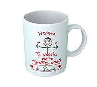Overthetee Tazza con Nome Personalizzato - Festa Nonni, Femminuccia Nonna Ti Voglio Bene Tanto Così - Compleanno, Anniversario - Idee Regalo