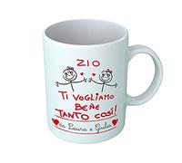 Overthetee Tazza con Nomi Personalizzati - Femminucce Zio Ti Vogliamo Bene Tanto Così Zio - Compleanno, Anniversario, Festa - Idee Regalo Zii