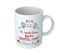Overthetee Tazza Personalizzata con Nomi - Maschietti Zio Ti Vogliamo Bene Tanto Così Zio - Compleanno, Anniversario, Festa - Idee Regalo Zii