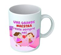 Overthetee Tazza Una grande Maestra resta sempre nel Cuore - Tazze per Maestre Idea Regalo