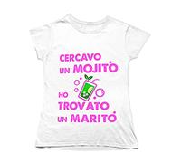 Overthetee Tshirt Addio al Nubilato Cercavo Un Mojito Ho Trovato Un Marito Sposa Maglietta Addio al Nubilato Tshirt Sposa Simpatica Maglietta Matrimonio Festa Ragazza Donna Idea Regalo