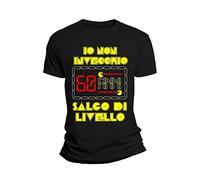 Overthetee Tshirt Compleanno 60 Anni - Io Non invecchio - Salgo di Livello - Sessantenne - Videogame - Idea Regalo