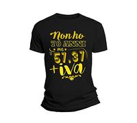 Overthetee Tshirt Compleanno Uomo Iva Non Ho 70 Anni Ma 57,37 + Iva Divertente Man Birthday Compleanni Festa Maglietta Simpatica Idea Regalo