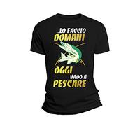 Overthetee Tshirt Divertente Mestieri Sport Pescatore …Lo Faccio Domani, Oggi vado a Pescare - Idea Regalo