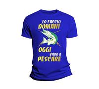 Overthetee Tshirt Divertente Mestieri Sport Pescatore …Lo Faccio Domani, Oggi vado a Pescare - Idea Regalo