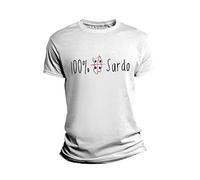 Overthetee Tshirt Uomo Sardegna 100% Sardo Bandiera Maglietta Idea Regalo