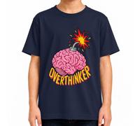 Overthinker - Maglietta per bambini con scritta "Brain Bombe Explosion" | rottura della testa, carosello del pensiero, grumi, pensiero, psicologia, salute mentale, sarcasmo, stress