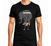 Overthinking, maglietta umoristica da uomo con elefante | salute mentale, cinema della testa, carosello del pensiero, psicologia, consapevolezza, stress, preoccupazione, autocura