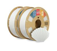 OVERTURE Filamento Matte PLA 1.75mm, 2kg Bobina (4.4lbs) Opaco PLA Filamenti per Stampante 3D, Neatly Wound Filamento Precisione Dimensionale +/- 0.02 mm, Matte Bianco 1kg*2