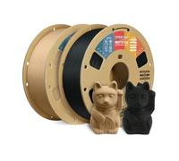 OVERTURE Filamento Matte PLA 1.75mm, 2kg Bobina (4.4lbs) Opaco PLA Filamenti per Stampante 3D, Neatly Wound Filamento Precisione Dimensionale +/- 0.02 mm(Black*1+Brown*1)