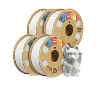 OVERTURE Filamento Matte PLA 1.75mm, 4kg Bobina (8.8lbs) Opaco PLA Filamenti per Stampante 3D, Neatly Wound Filamento Precisione Dimensionale +/- 0.02 mm(White*4)