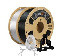 OVERTURE Filamento PETG 1.75mm, 2kg Bobina(4.4lbs), Neatly Wound Durevole PETG Filament per Stampante 3D, Precisione Dimensionale +/- 0.02 mm (Nero*1+Trasparente*1)
