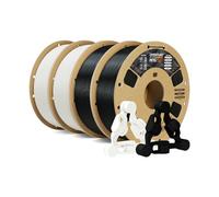 OVERTURE Filamento PETG 1.75mm, 4kg Bobina(8.8lbs), Neatly Wound Durevole PETG Filament per Stampante 3D, Precisione Dimensionale +/- 0.02 mm, 3D Printer Filamento (Nero 1kg*2+Bianco 1kg*2)