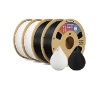 OVERTURE Filamento PLA 1.75mm, 4kg Bobina(8.8lbs), Precisione Dimensionale +/- 0.02 mm, per Stampante 3D (Nero 1kg*2+Bianco 1kg*2)