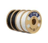 OVERTURE PLA+ Filamento 1.75mm, Toughness Enhanced PLA Roll, Professionale PLA Tenacia, 4kg (8.8lbs) Nero 1kg*2+Bianco 1kg*2