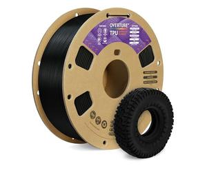 OVERTURE TPU Filamento 1,75 mm Nero 1kg Flessibile & Elastico