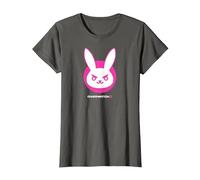Overwatch 2 D.Va White & Pink Rabbit Center Icon Logo Maglietta, Donna, Asfalto, 3XL