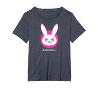 Overwatch 2 D.Va White & Pink Rabbit Center Icon Logo Maglietta, Donna Plus-Size, Pervinca, 2X