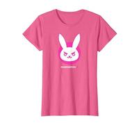 Overwatch 2 D.Va White & Pink Rabbit Center Icon Logo Maglietta, Donna, Rosa mélange, XL
