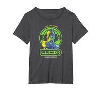 Overwatch 2 Lúcio DJ Club Tours Center Icon Logo Maglietta, Donna Plus-Size, Grigio Scuro, 1X