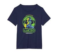 Overwatch 2 Lúcio DJ Club Tours Center Icon Logo Maglietta, Donna Plus-Size, Navy, 6X