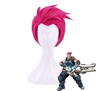 Overwatch di gioco OW Zarya Parrucche Cosplay Rosa Rosso Corto Schienale Warp Capelli sintetici Resistenza al calore Parrucca Parrucca