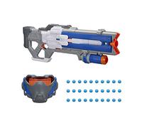 Overwatch Soldier: 76 nerf Rival Blaster e Visiera di Targeting - Completamente motorizzato, luci, azione a rinculo, 30 Overwatch nerf Rival Rounds - per ragazzi e adulti