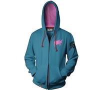 Overwatch Ultimate Zarya Blu/Rosso con Zip Felpa con Cappuccio