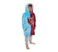 Ovest Ham Utd Crest Grande Pile Poncho Indossabile Cappuccio Coperta Uno Bambini