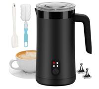 Ovetedot Montalatte elettrico 4 in 1, 400 ml, per schiuma di latte calda e fredda, spegnimento automatico per latte, macchiato, cappuccino (nero)