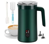 Ovetedot Montalatte elettrico 4 in 1, 400 ml, per schiuma di latte calda e fredda, spegnimento automatico per latte, macchiato, cappuccino (verde)