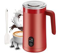 Ovetedot Montalatte elettrico 4 in 1 per schiuma di latte calda e fredda, rosso ciliegia