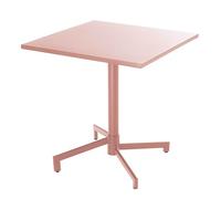 Oviala Palavas - Tavolo da giardino quadrato bistrot con piano pieghevole, colore: Rosa cipria