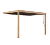 Oviala Pergola bioclimatica sostenuta 3x4m in Alluminio Legno Grigio