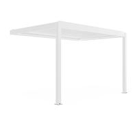 Oviala Pergola bioclimatica sostenuta motorizzata in alluminio 3x4 m Bianco