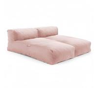 Oviala Salone da giardino modulare con 2 meridiane rosa cipria - Mixi