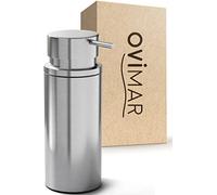ovimar dispenser di sapone Sletterhage | argento | acciaio inox | a libera installazione senza foratura | con apertura extra large facile da riempire | per il bagno o la cucina