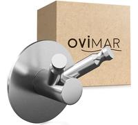 ovimar gancio multifunzionale Hjelm | senza foratura | acciaio inox | argento | per il bagno come portasciugamani | gancio utilizzabile anche come porta strofinacci adesivo