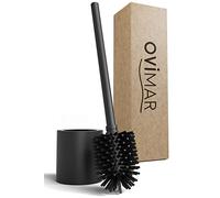 ovimar scopino Skrova | scopino in silicone | a libera installazione | acciaio inox verniciato a polvere | nero opaco | con moderno supporto per scopino | testa dello scopino sostituibile