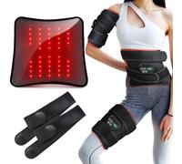 ovimaz Cintura massaggiante per il corpo con massaggio a vibrazione, terapia della luce infrarossa senza fili con 2 fasce lunghe, cintura per terapia della luce rossa per sollievo dal dolore muscolare