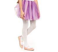 OVISSA Collant da Balletto per Ragazze Collant Scolastici per Bambine Resistenti con Piedi Morbidi Uniformi Scolastiche Danza Sport 50 DEN con Microfibra, Bianco 7-8 anni