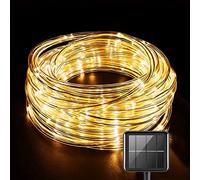 Ovker 120LED Catena Luminosa led Solare Esterno Tubo Luce,12m Luci Stringa di Natale Esterno Solare,Luce Corda PVC Impermeabile Luci Decorative per All'aperto,Giardini,Patio,Case(Bianco caldo)