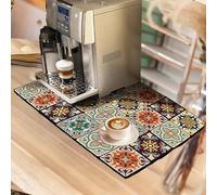 Ovker Tappetino scolapiatti, per macchina da caffè, ad asciugatura rapida, assorbente, per bancone della cucina, scolapiatti, bicchieri, antiscivolo e nessuna perdita d'acqua, 40 x 60 cm -A