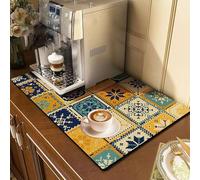Ovker Tappetino scolapiatti, per macchina da caffè, ad asciugatura rapida, assorbente, per bancone della cucina, scolapiatti, bicchieri, antiscivolo e nessuna perdita di acqua, 40 x 60 cm