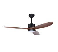 Ovlaim 132 CM Ventilatore da Soffitto con Luce e Telecomando | Motore DC Silenzioso 6 Velocità, LED lampadario ventilatore, Timer, IP44 Ventilatore a Soffitto per Esterni - Marrone