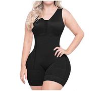 OVLAJ Guaina Modellante Donna Donne Tummy Control Front Closure Latel Zipper Full Body Shaper-Black,S