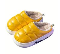 OVLAJ Pantofole Donna Donne Invernali Slipisti di Cotone in Cotone Morbido Peluche Coppia Casa Soffice Piattaforma Pelosa Scarpe da Donna con Pavimento Peloso Caldo Sliccetta-Yellow,40-41