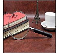 OVLIIYWZY Lente d'Ingrandimento Portatile Portatile Ingrandimento 5X Vetro Ottico 75 mm Manico con Struttura in Metallo Ipovisione Lettura Gioielli Mappa Ispezione Monete